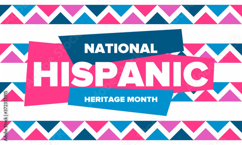 National Hispanic Heritage Month in September and October. Hispanic and Latino Americans culture. Celebrate annual in United States. Poster, card, banner and background. Vector illustration