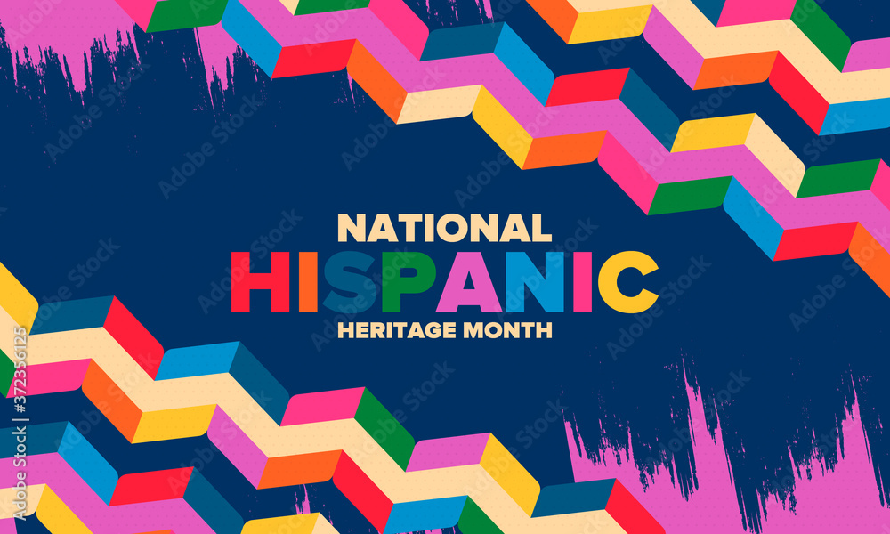 National Hispanic Heritage Month in September and October. Hispanic and Latino Americans culture. Celebrate annual in United States. Poster, card, banner and background. Vector illustration