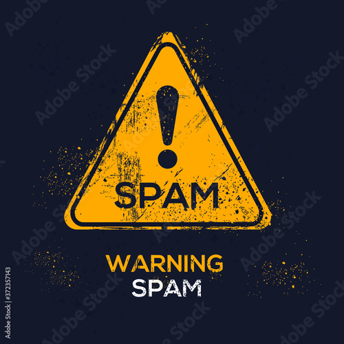Warning sign (spam), vector illustration.	