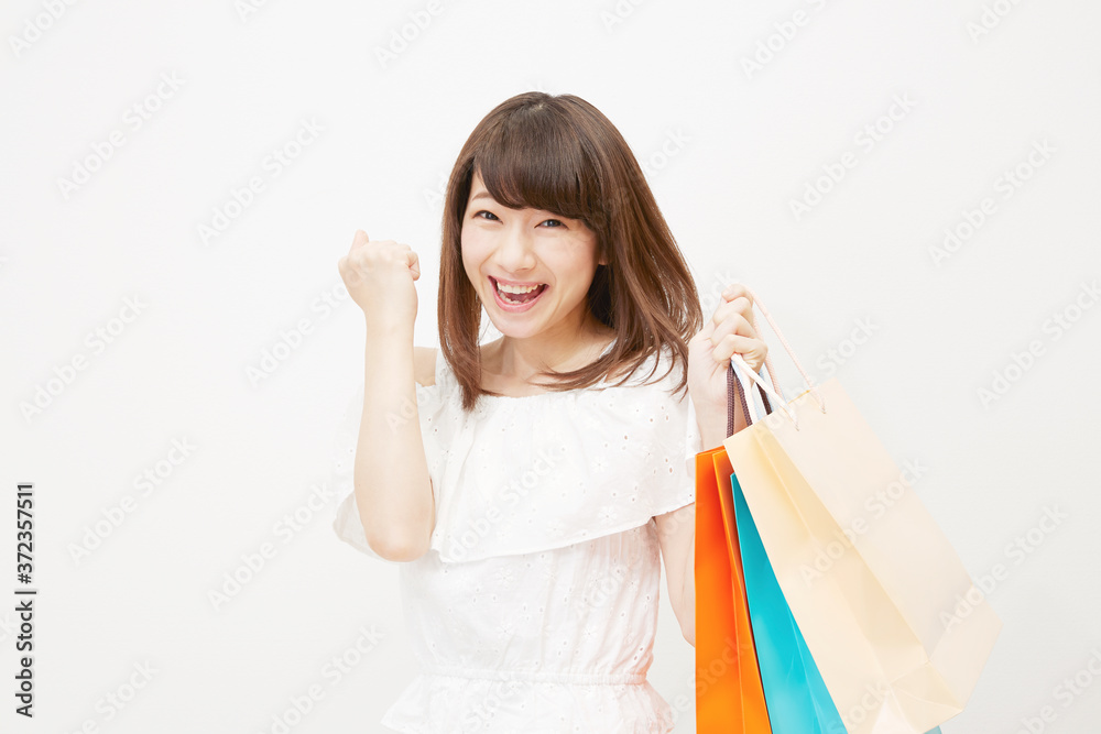 女性　白バック