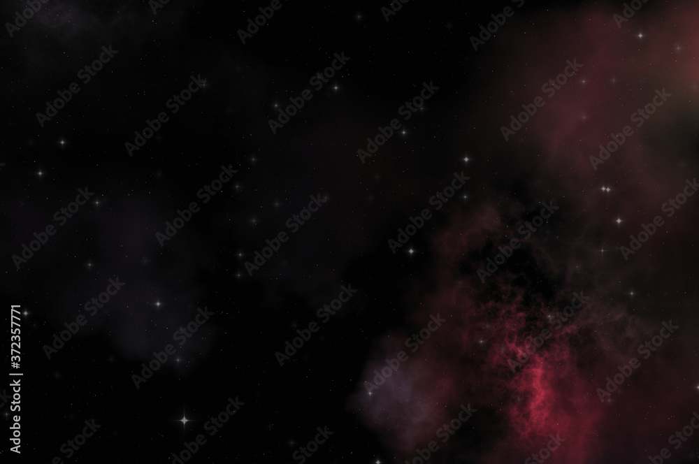 Obraz premium Star field in galaxy space with colorful nebula. Sci fi background of deep space. Ethereal wallpaper.