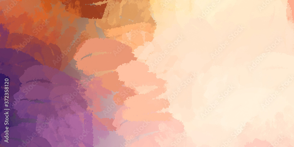 Painted artistic creation. Brushed vibrant wallpaper. Unique and creative illustration. Abstract background of colorful brush strokes.