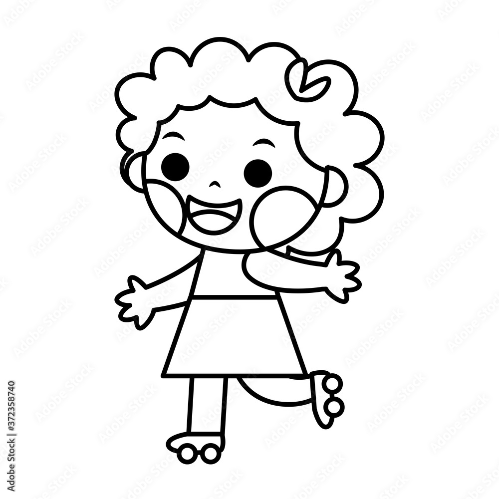 Obraz premium Isolated girl skating. Sports icon - Vector illustration