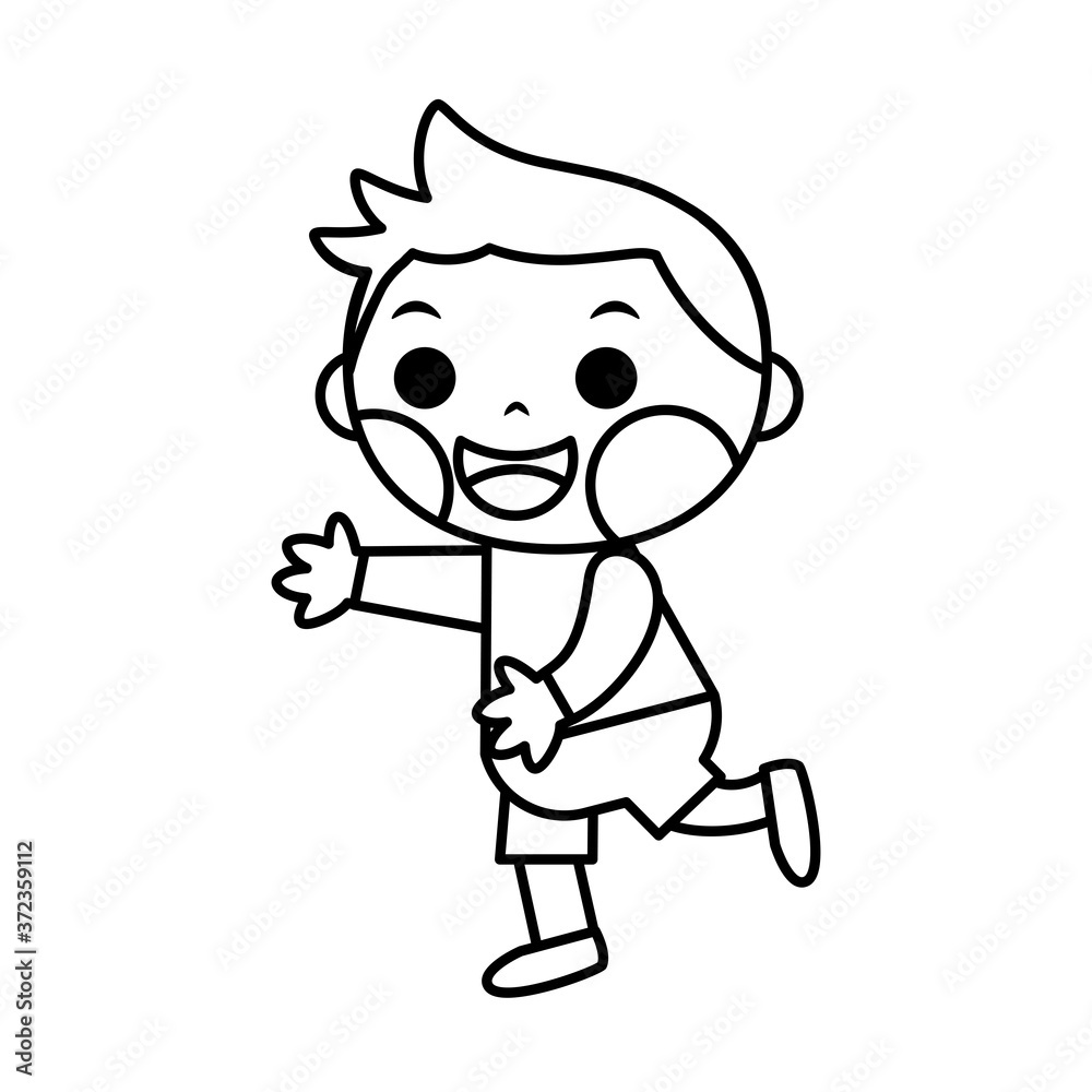 Isolated boy running. Sports icon - Vector illustration