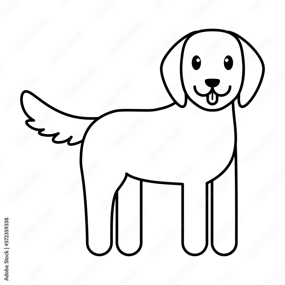 Isolated dog cartoon. Happy pet - Vector illustration Isolated dog cartoon. Happy pet - Vector illustration