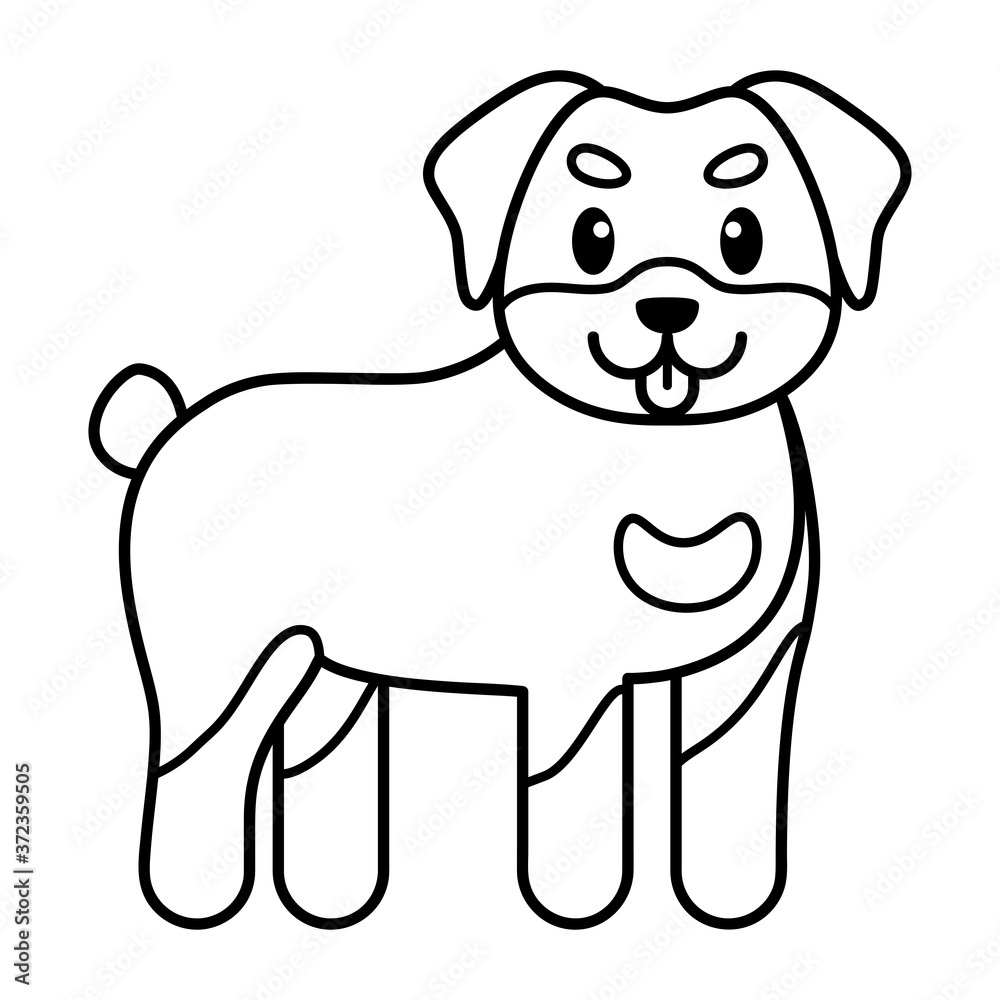 Fototapeta premium Isolated dog cartoon. Happy pet - Vector illustration