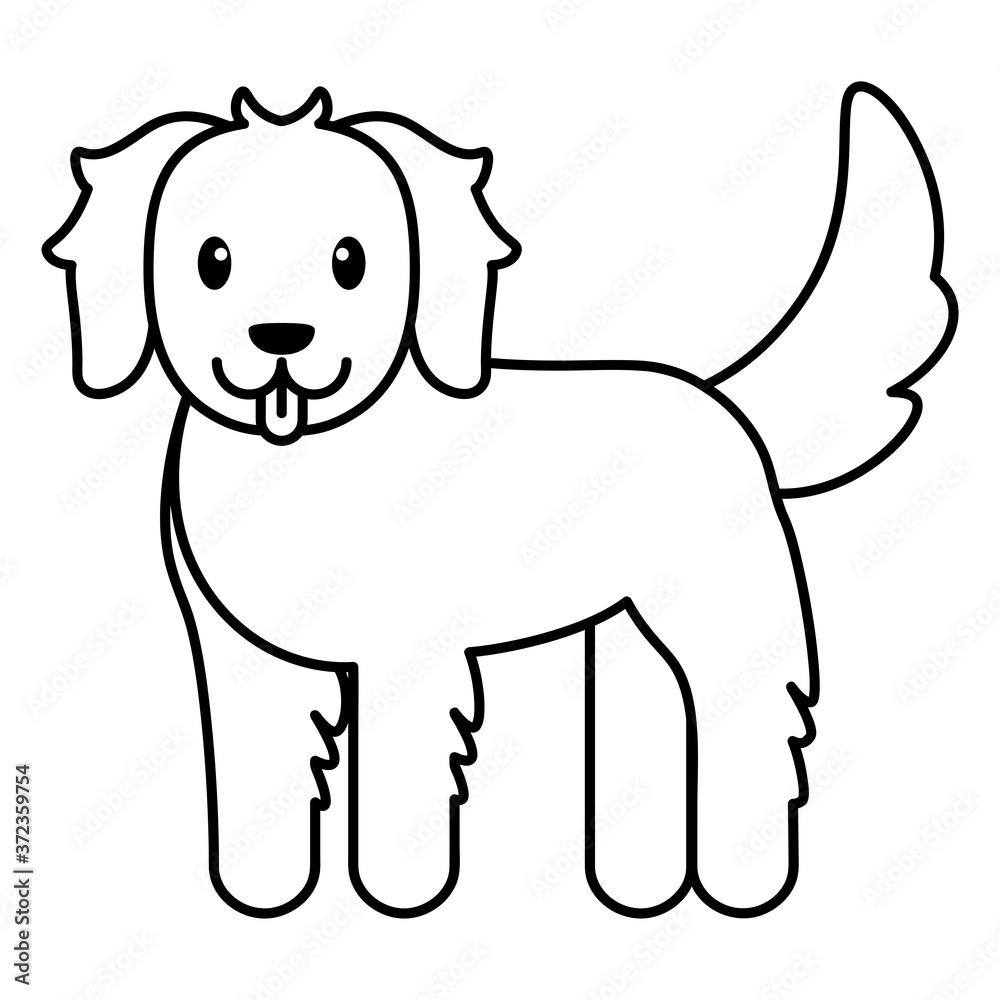 Isolated dog cartoon. Happy pet - Vector illustration Isolated dog cartoon. Happy pet - Vector illustration