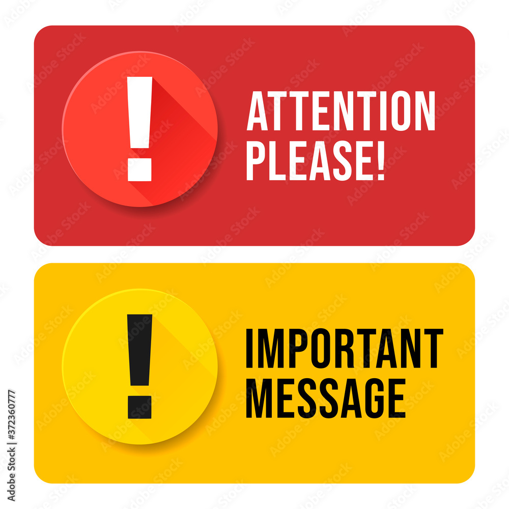 © vectorplus - Red and yellow attention please bubble isolated on white. Important message popup © vectorplus - Red and yellow attention please bubble isolated on white. Important message popup