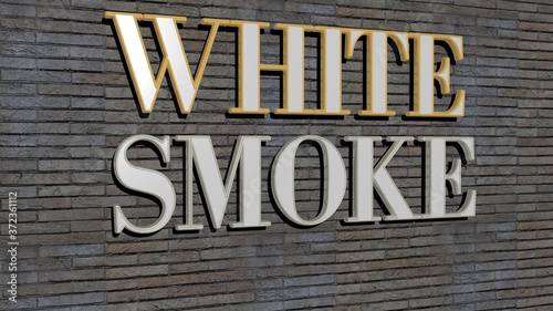 WHITE SMOKE text on textured wall, 3D illustration for background and isolated