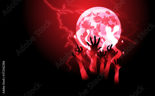 mani, zombie, halloween, terrore, spaventoso