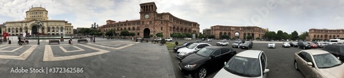 Yerevan, Armenia - 2018 - The History Museum and the National Gallery and the Government House in Republic Square
