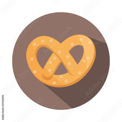 oktoberfest beer festival, pretzel food celebration german traditional block and flat icon
