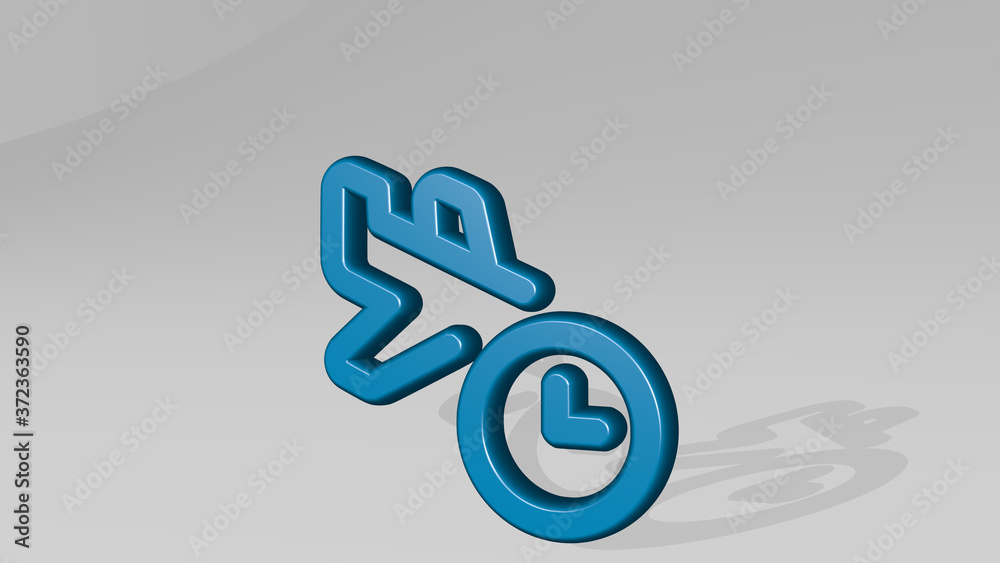 plane trip land check 3D icon casting shadow, 3D illustration for airplane and aircraft plane trip land check 3D icon casting shadow, 3D illustration for airplane and aircraft