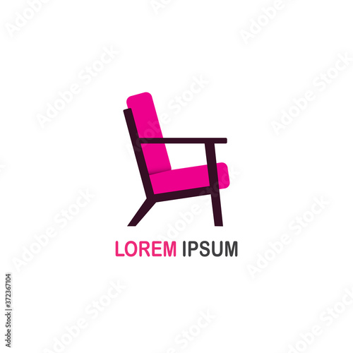 Furniture icon logo. arm chair modern design