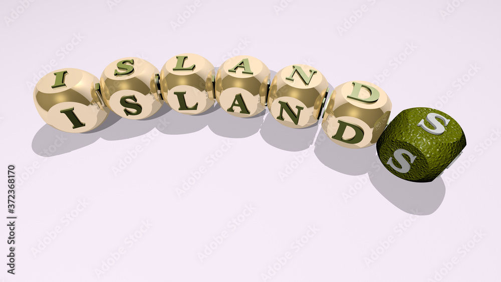 combination of islands built by cubic letters from the top perspective, excellent for the concept presentation for blue and beach combination of islands built by cubic letters from the top perspective, excellent for the concept presentation for blue and beach