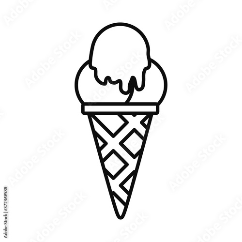 ice cream cone icon, line style