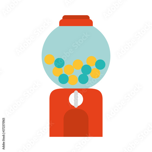 Gumball machine icon, flat style