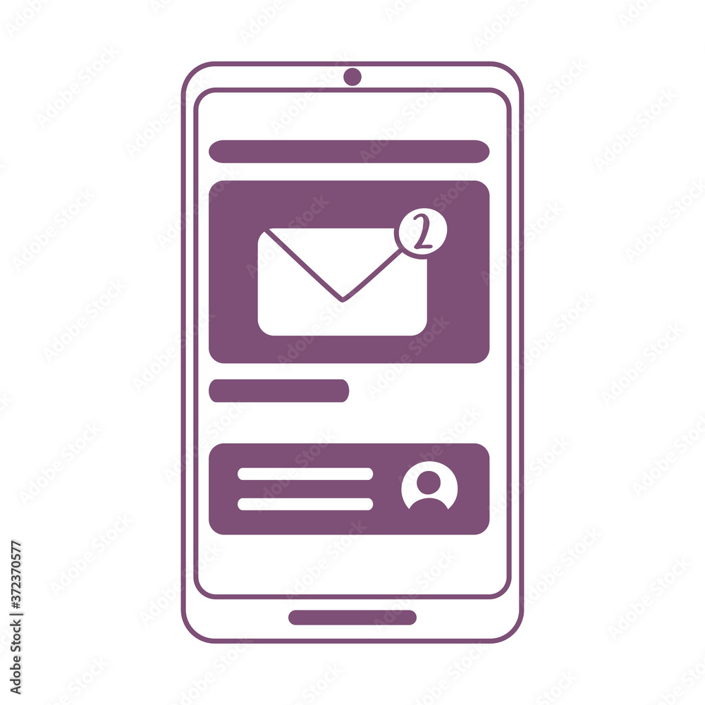 smartphone email social network isolated on white background smartphone email social network isolated on white background