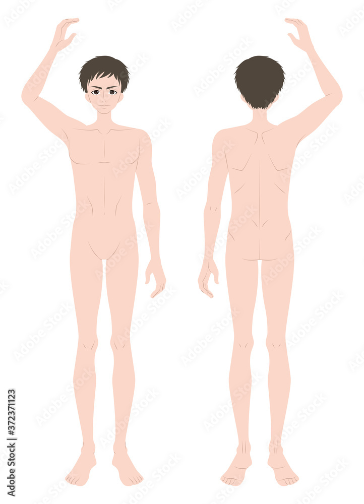 腕をあげる男性 全身 腕をあげる男性 全身