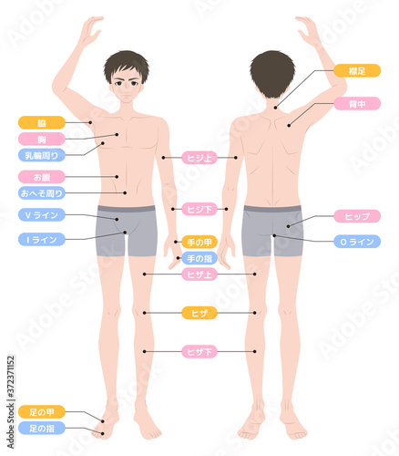 脱毛箇所　全身　男性　インナー着用