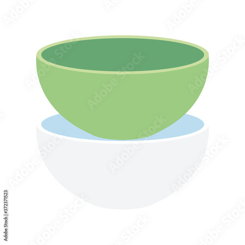 bowl ceramic utensil kitchen, on white background vector illustration design
