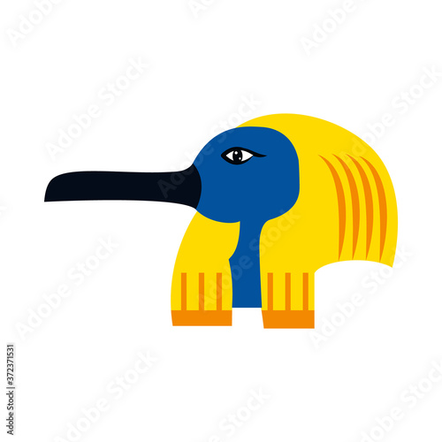 egyptian thoth god icon, flat style