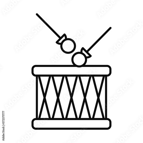 drum and sticks icon, line style