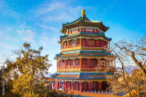 Tower of Buddhist Incense  Foxiangge  at The Summer Palace in Beijing  China
