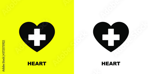 Heart icon again. Black white vector illustration.