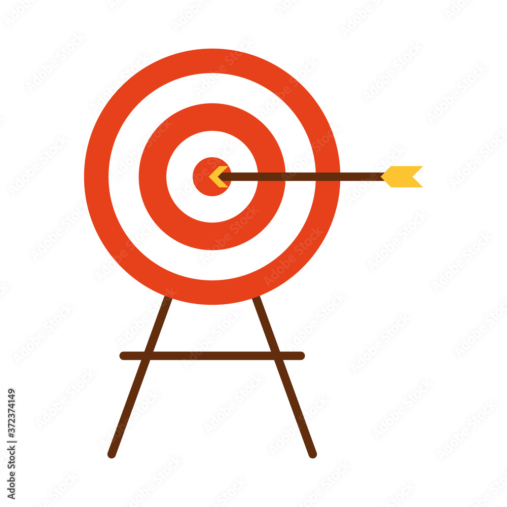 target and bow icon, flat style target and bow icon, flat style