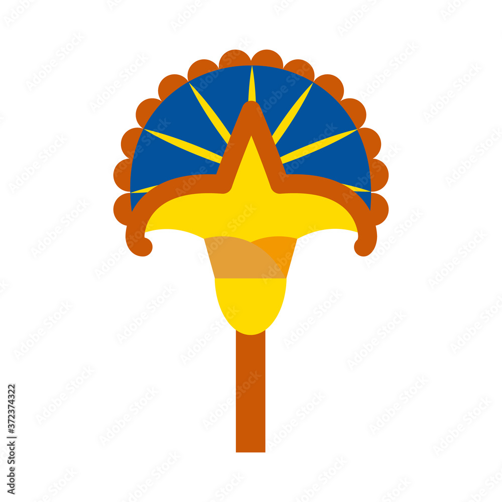 pharaon scepter flower icon, flat style