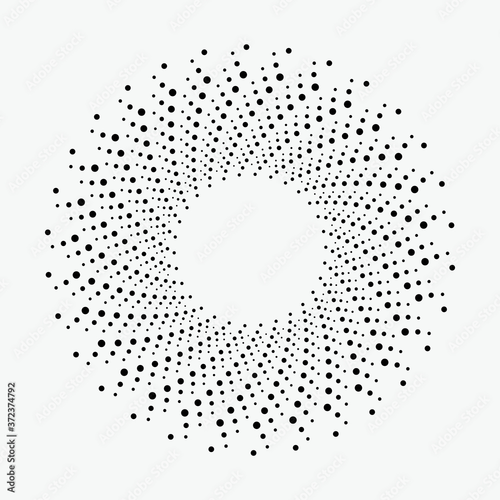Dotted spiral circular background. Concentric spiral pattern with dots. Halftone design element for various purposes. Dotted spiral circular background. Concentric spiral pattern with dots. Halftone design element for various purposes.