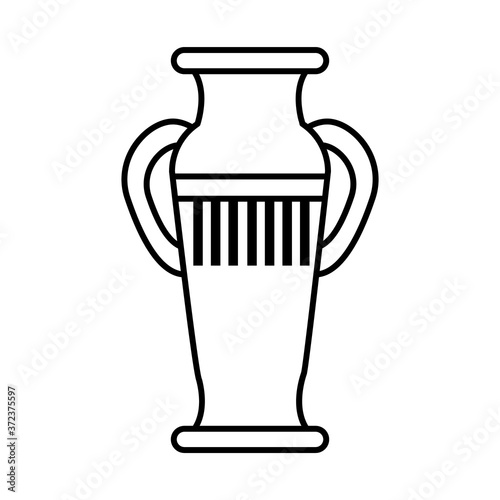 decorative egyptian vase icon, line style