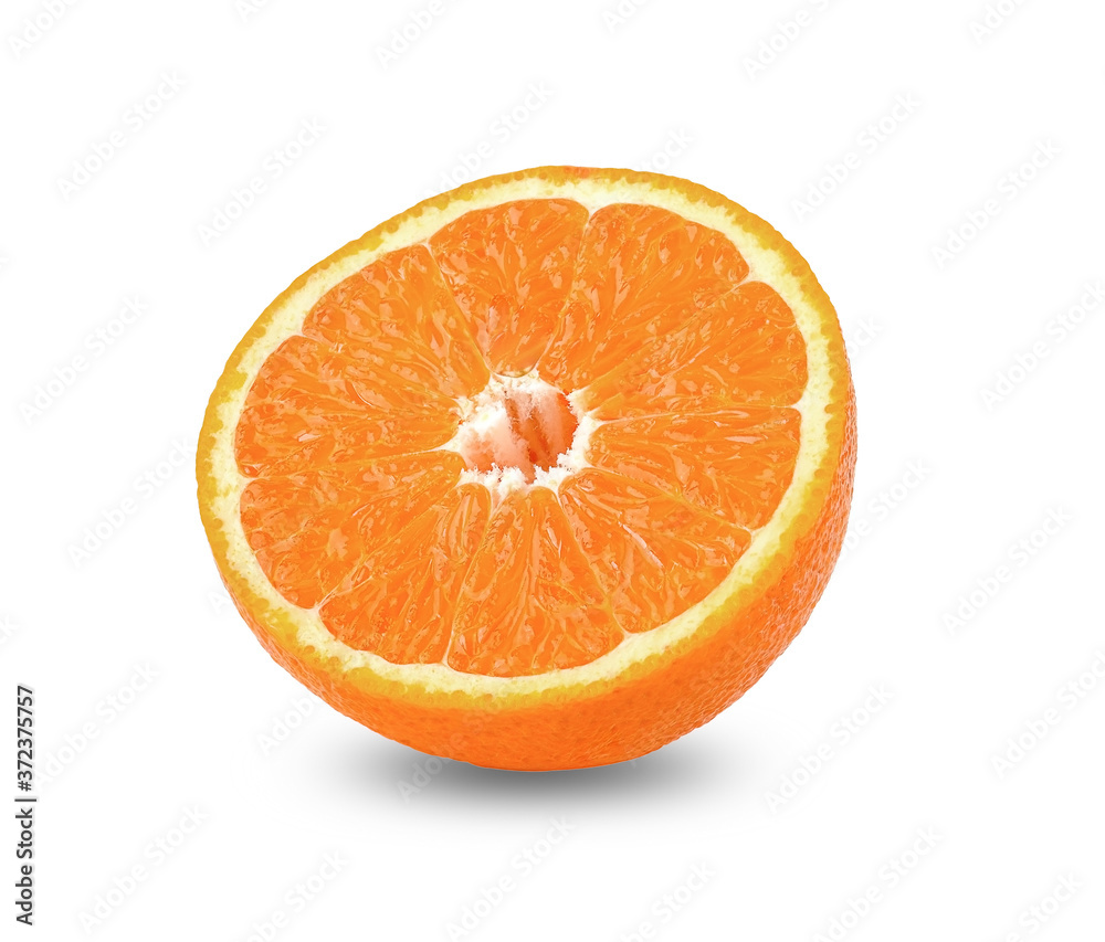 sliced orange isolated on the white background sliced orange isolated on the white background