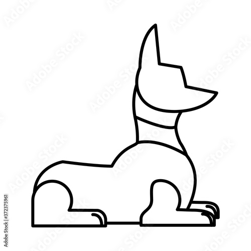 egyptian dog icon, line style