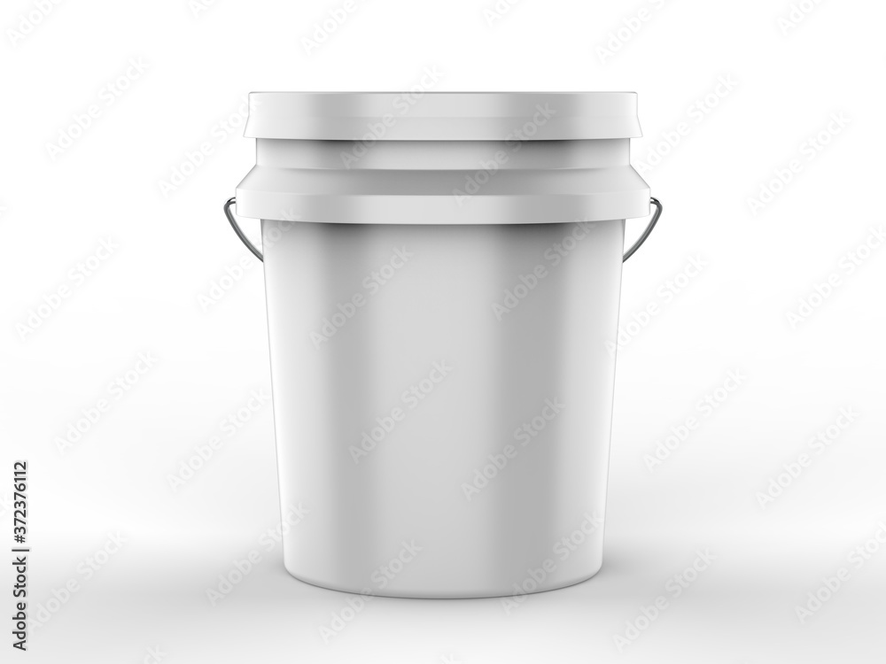 Blank Plastic Paint Bucket For Mockup Design And Branding, 3d render illustration. Blank Plastic Paint Bucket For Mockup Design And Branding, 3d render illustration.