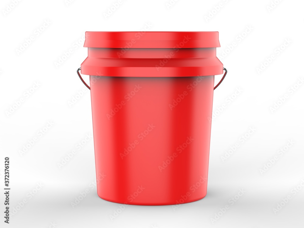 Poster Print Blank Plastic Paint Bucket For Mockup Design And Branding 3d render illustration 40x30 cm