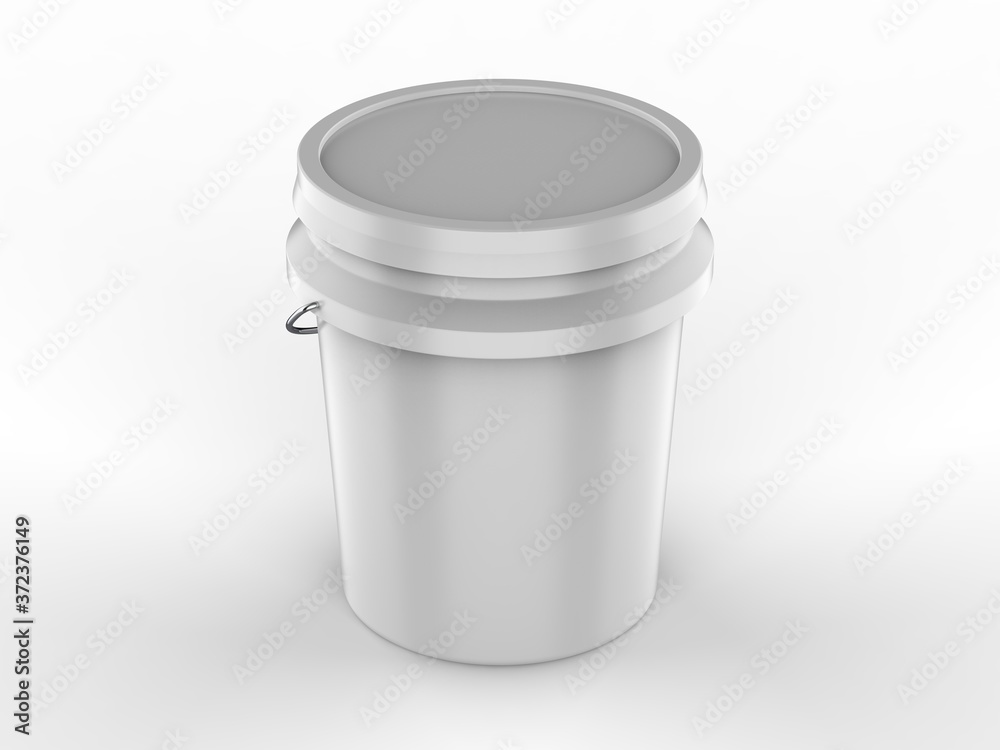 Blank Plastic Paint Bucket For Mockup Design And Branding, 3d render illustration. Blank Plastic Paint Bucket For Mockup Design And Branding, 3d render illustration.