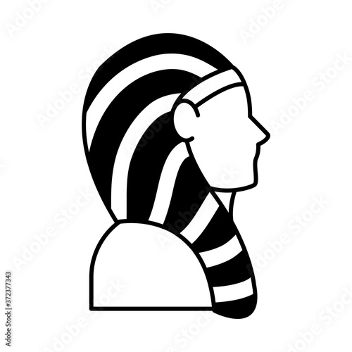 egyptian pharaoh icon, line style