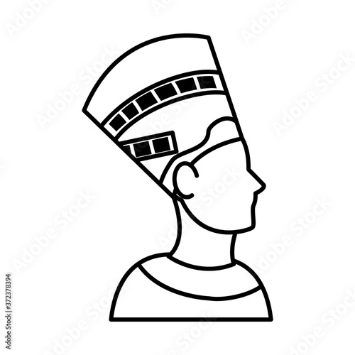 egyptian nefertiti icon, line style