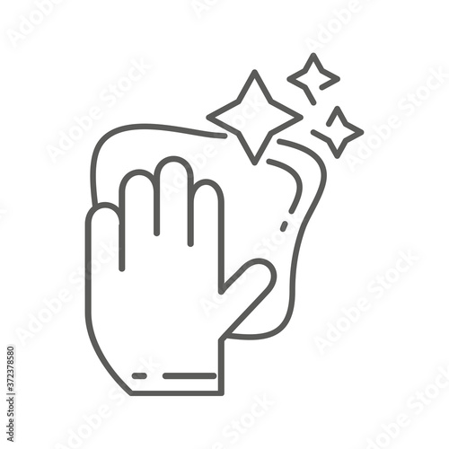Disinfection and washing icon with gloves