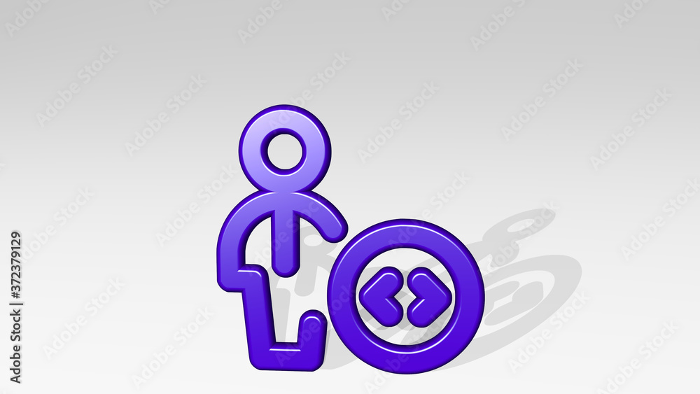 single man actions coding 3D icon casting shadow, 3D illustration for background and isolated single man actions coding 3D icon casting shadow, 3D illustration for background and isolated