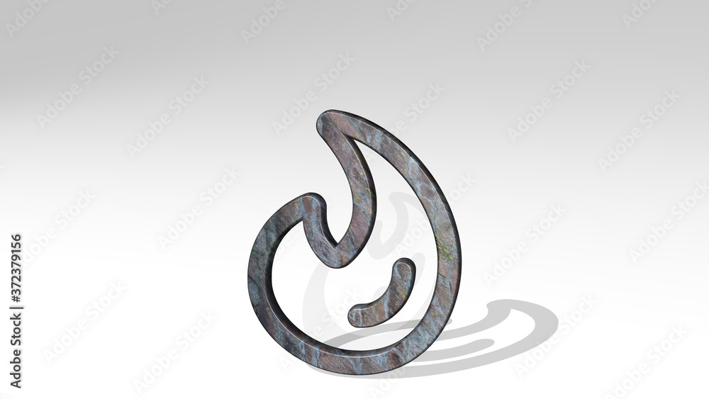 TRENDS HOT FLAME 3D icon standing on the floor, 3D illustration for background and business