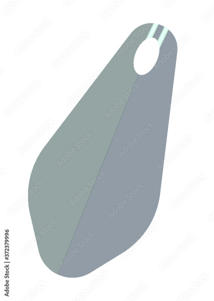 Flat vector illustration of a sinker used when fishing. Piece of lead shaped into a sinker to weigh down your fishing line Flat vector illustration of a sinker used when fishing. Piece of lead shaped into a sinker to weigh down your fishing line