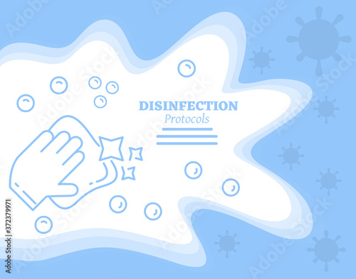 Disinfection protocols banner vector illustration 