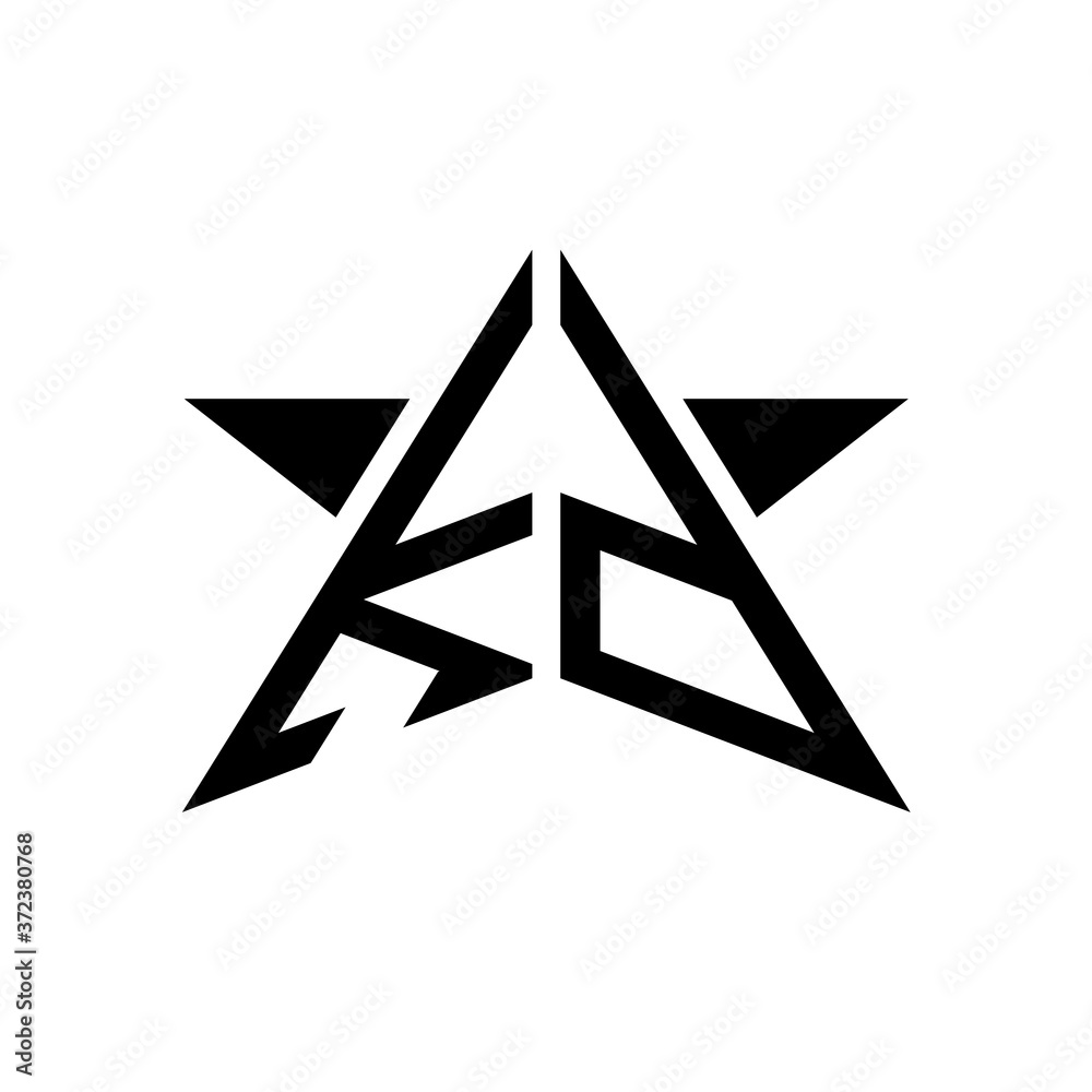 Initial Star Monogram Logo KD Initial Star Monogram Logo KD