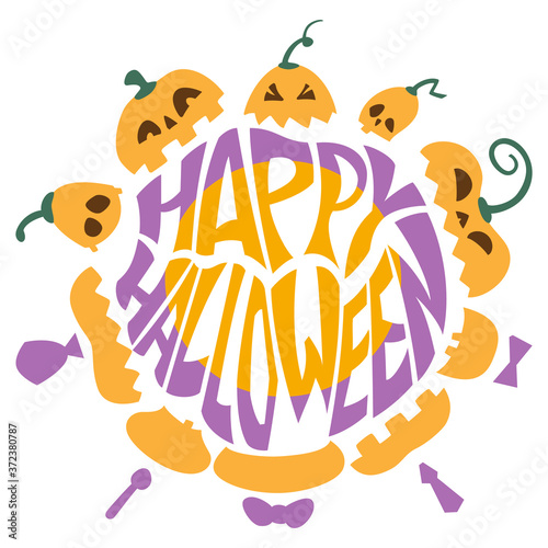 ジャックランタンとシンプルなハロウィーンロゴ3