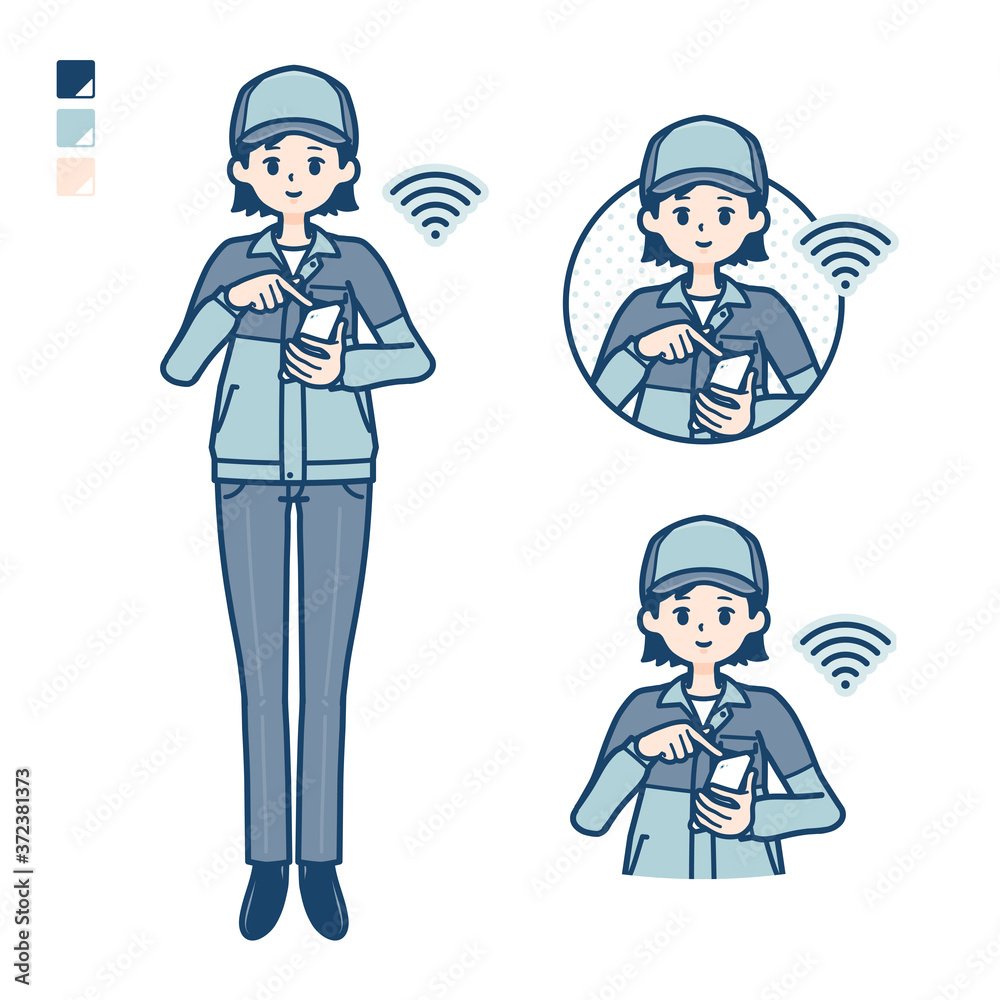 simple delivery woman_smartphone-touch