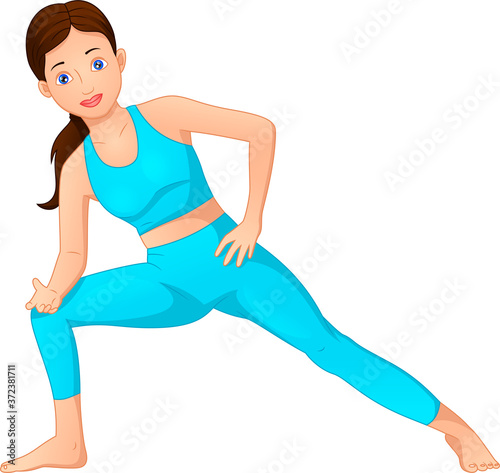 young women doing yoga exercises