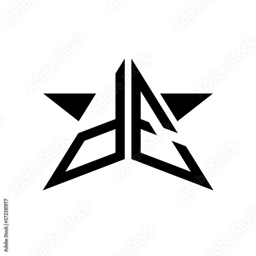 Initial Star Monogram Logo DE